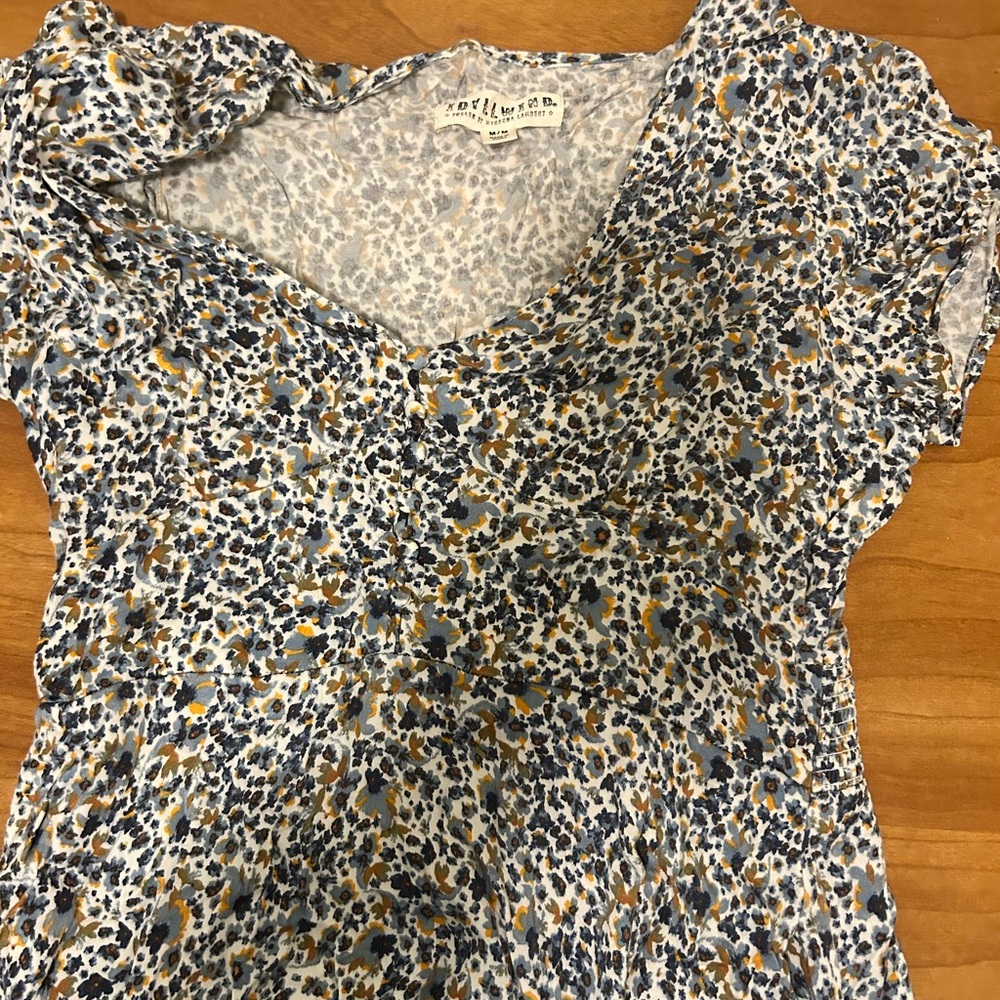 Idyllwind Black and White Ruched Blouse Dress